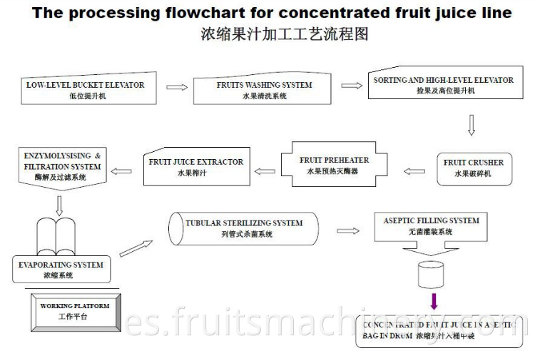 Automatic fruit juice processing plant 